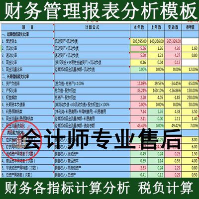 财务会计报表分析表合并比率税负