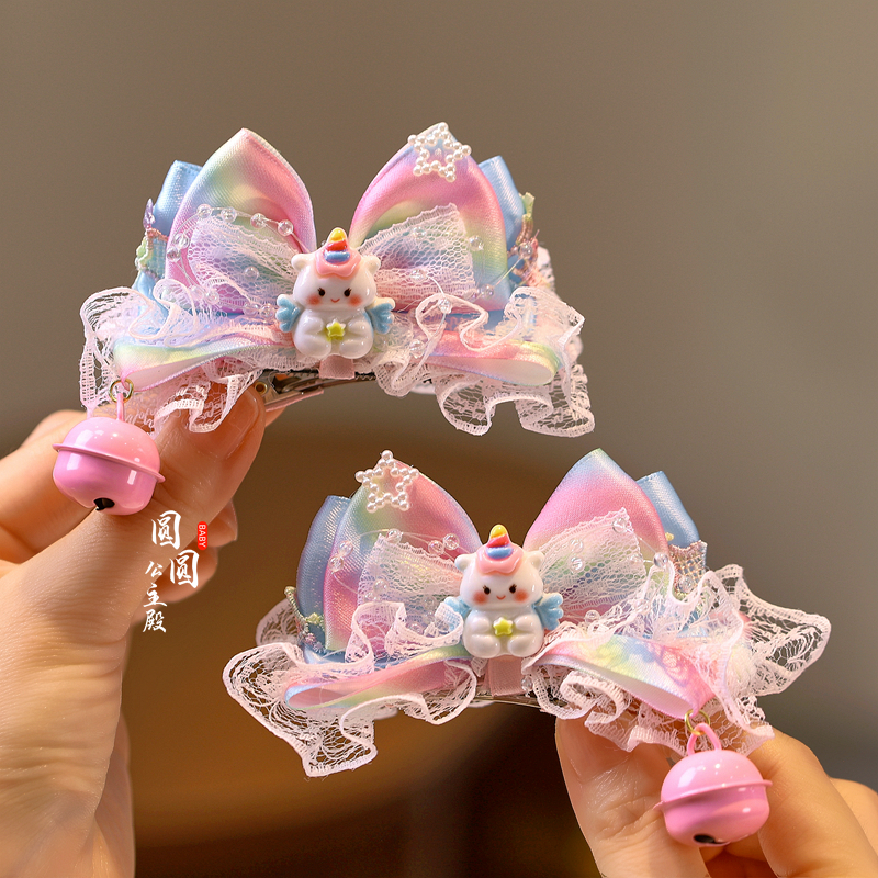 可爱独角兽彩虹黄鸭洛丽塔立体夹