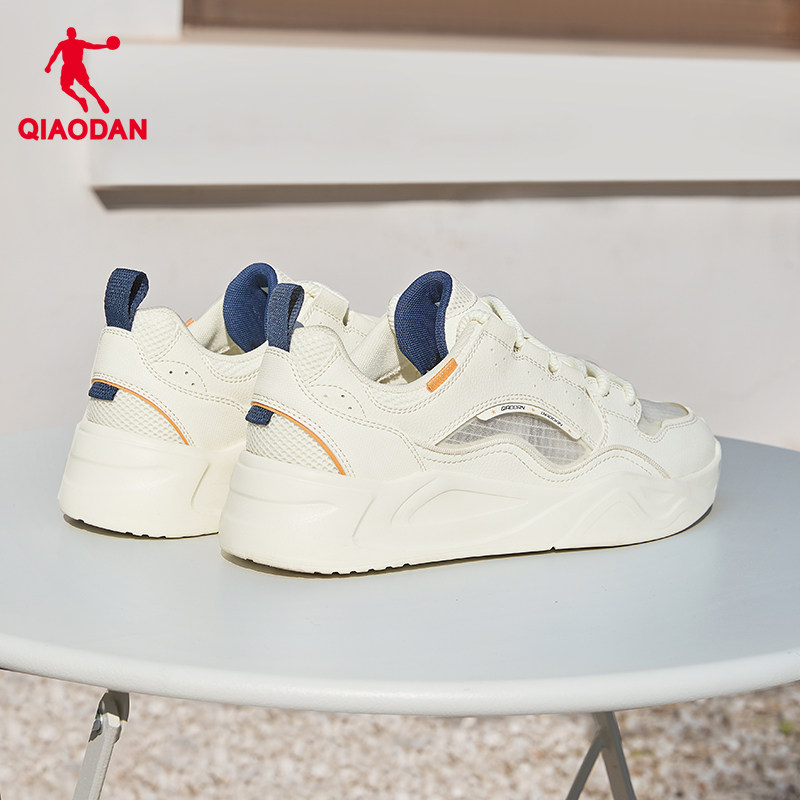 乔丹男鞋网面透气男款板鞋2026春夏新款运动休闲鞋厚底白色增高鞋