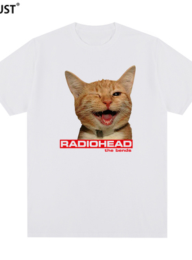 电台司令Radiohead短袖T恤The Bends Orange Cat猫INS男女情侣Tee