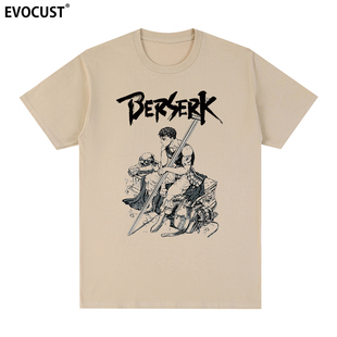 Berserk短袖 T恤剑风传奇三浦健太郎纪念漫画日本动画卡通印花日系