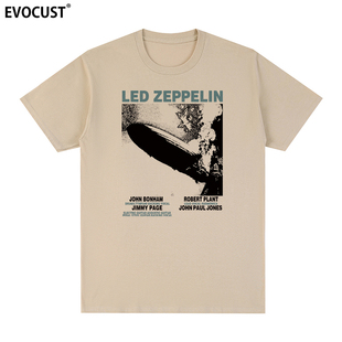 LED Zeppelin短袖T恤齐柏林飞艇摇滚乐队船复古怀旧海报男女欧美