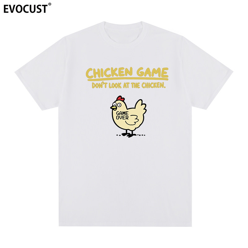 Game over短袖T恤小鸡印花游戏卡通动漫chicken趣味搞怪休闲男女