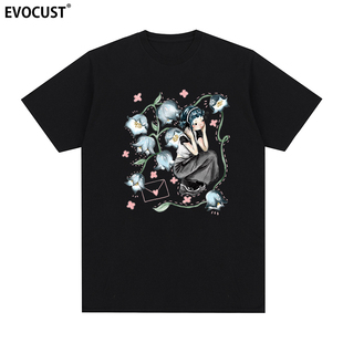 铃兰花短袖T恤flower女孩Lily of valley花卉卡通动漫情侣INS男女