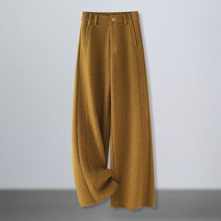 潮流宽松显瘦遮肉直筒休闲裤 时尚 2026新款 女春秋季 子 羊毛呢阔腿裤