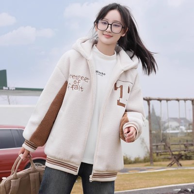 羊羔毛外套棉服女秋冬装