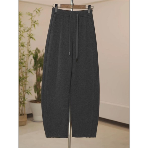 松紧腰弯刀休闲裤女春夏新款