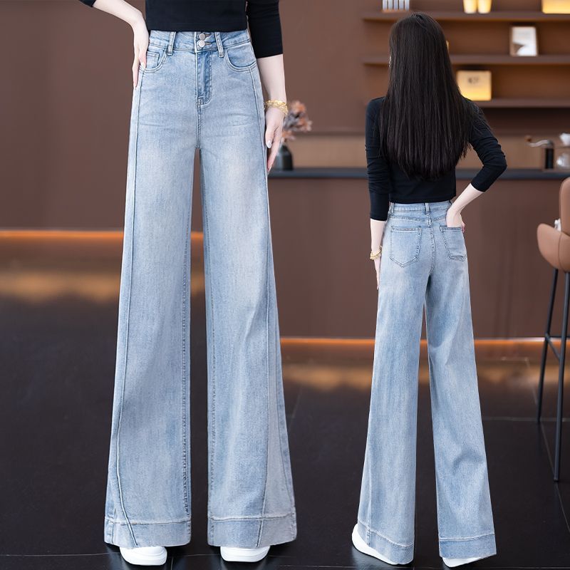 时尚潮流阔腿牛仔裤女2025秋冬新