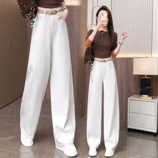 宽松显瘦遮肉直筒香蕉休闲裤 女春秋2026新款 子 潮流弯刀牛仔裤 时尚
