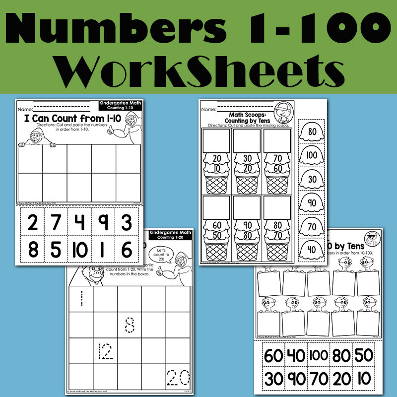 学前幼儿启蒙数学1-100数字认知趣味剪贴涂色黑白作业纸教学用具