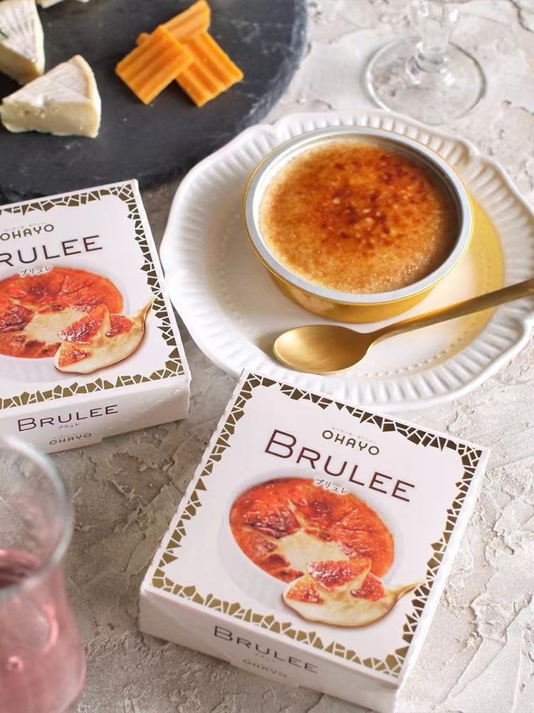 日本进口ohayo焦糖布丁冰淇淋 北海道牛乳布蕾雪糕碗装香甜可口