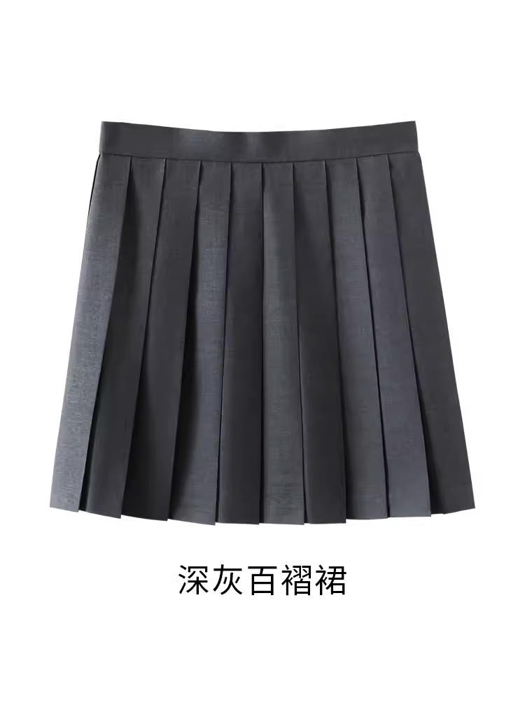 jk纯色裙百搭学生短裙可爱女生校供校服百褶裙日系夏季半身裙黑色
