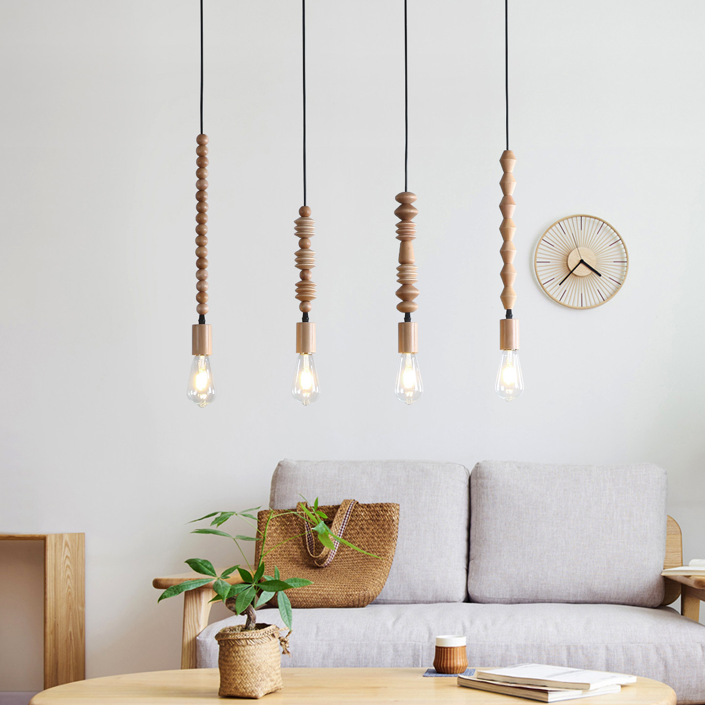 侘寂风玄关小吊灯高级感卧室床头灯圆球葫芦灯展示原木风橱窗吊灯,家装灯饰光源,酒店/宴会厅/餐饮吊灯,淘宝优惠券,粉丝福利购,淘宝优惠卷