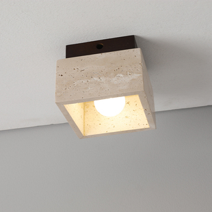 吸顶灯卧室过道灯具日式侘寂风黄洞石复古民宿茶室走廊装饰氛围灯