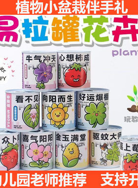 六一儿童节易拉罐桌面盆栽伴手礼