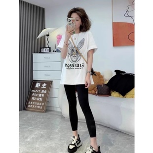 小个子下装消失t恤短袖女2025年新款夏季遮屁股穿搭上衣宽松显瘦