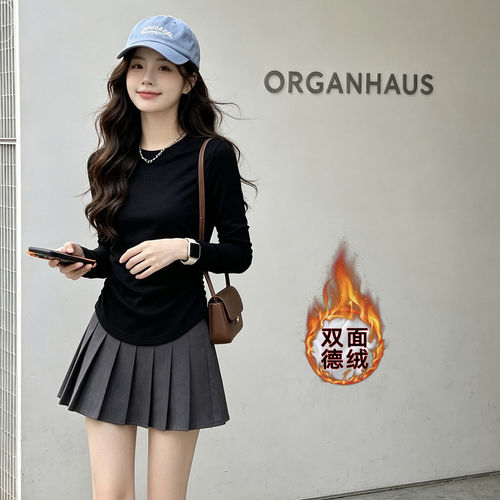 秋冬德绒保暖修身显瘦女款T恤