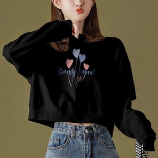 短款卫衣女秋冬外套初春上衣服宽松秋冬ins潮小个子薄款2026新款