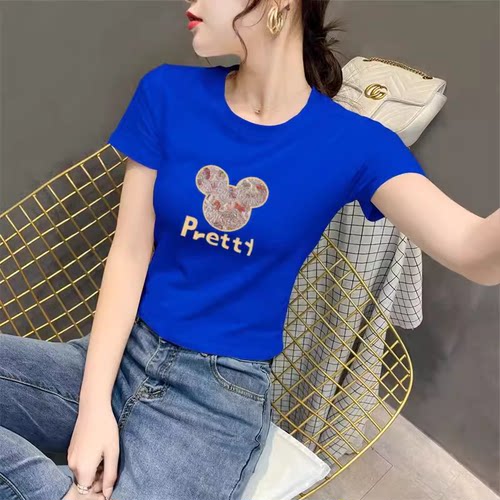 克莱因蓝短袖设计感小众