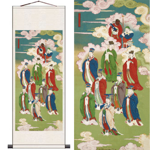 土府至尊九垒高皇大帝五方五土神君神像装饰画佛堂供奉卷轴挂画