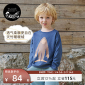 PR小云朵儿童圆领套头长袖 Nest Designs T恤男女童上衣百搭秋