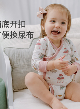 Nest Designs婴儿长袖包屁衣和尚衣新生儿宝宝衣服连体衣爬服