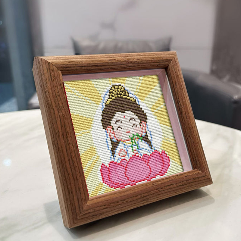 观音小件十字绣带框印花