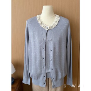 2026温柔休闲风春秋开衫 蕾丝领洋气减龄两件外套 女中老年妈妈装