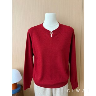 小领针织女中老年百搭气质显瘦时尚 新中式 上衣 春秋妈妈装 2026新款