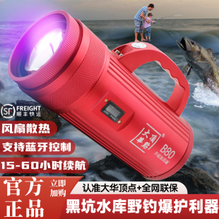 北京大华顶点B80新款蓝光大功率激光镭射炮钓鱼灯黑坑野钓夜钓灯