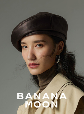 Bananamoon随意时髦典范_奢牌清水绵羊皮贝雷帽高级感拉满画家帽