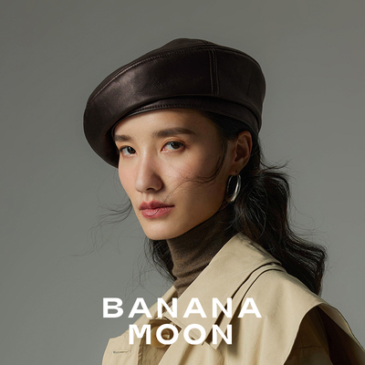 Bannamoon黑棕色女秋冬清水羊皮