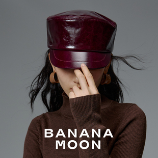 中古酷飒柏林_英国进口亮面流光油蜡羊皮报童4色凹造型帅气骑士帽