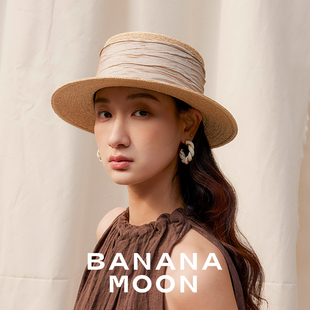 颜值拉满 自制经典boater平沿拉菲草平顶帽