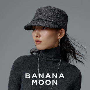 法式酷飒时髦-重工肌理感羊毛亚麻混纺lemi*re同源面料骑士帽君帽