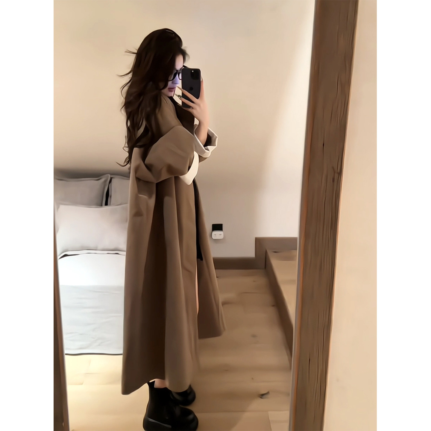 巨好看的早秋风衣外套女2026新款高级感中长款韩版宽松老钱风大衣