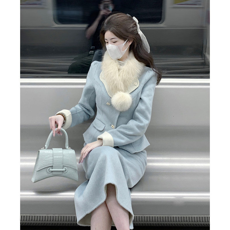 冬季2022新款高级感富家千金小香风气质名媛外套半身裙两件套装女,女装/女士精品,时尚套装,淘宝优惠券,粉丝福利购,淘宝优惠卷