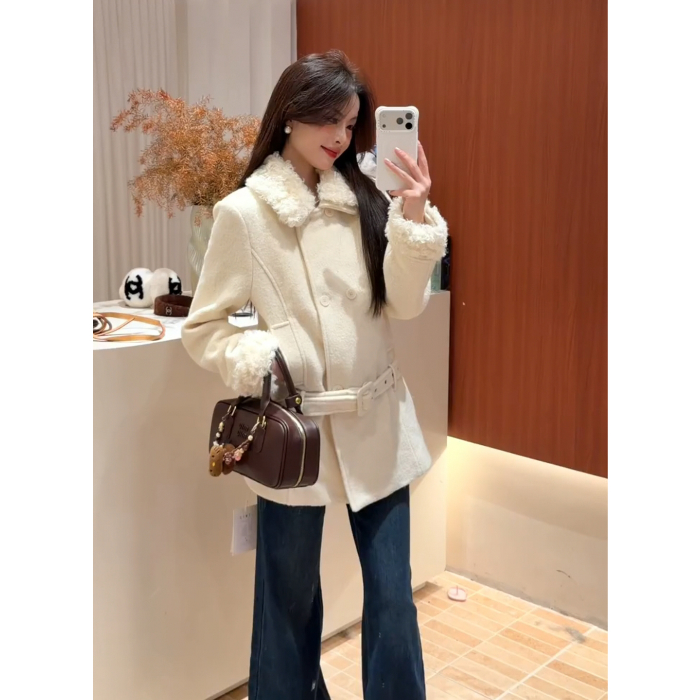 深冬独特超好看小香风毛呢外套女