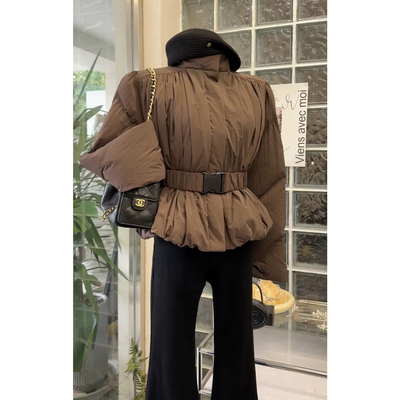 韩版修身设计感保暖白鸭绒外套女