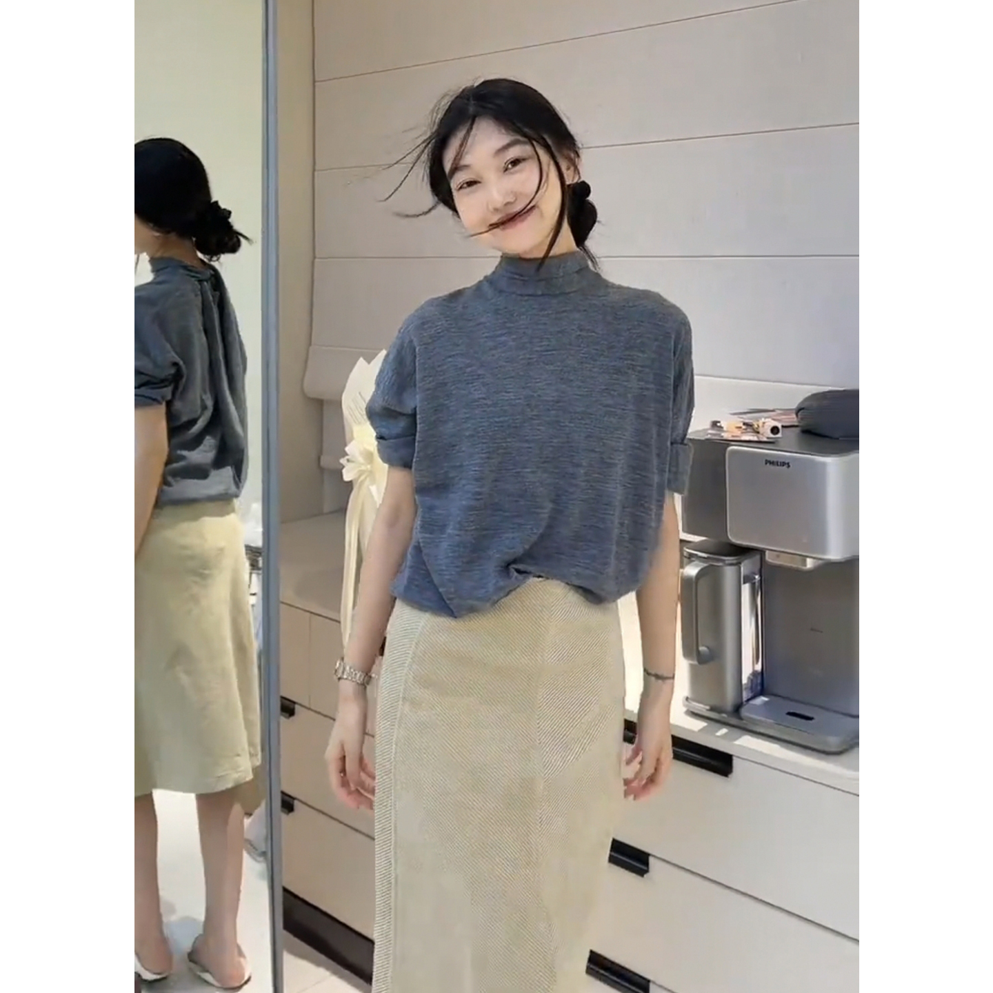 早秋时尚通勤盐系轻熟两件套装裙