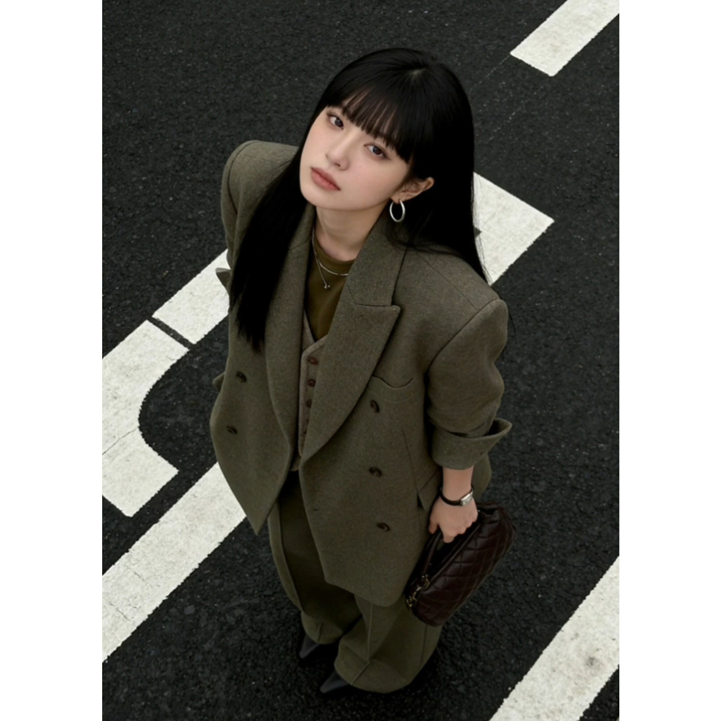 职场通勤老钱风大方得体西装套装