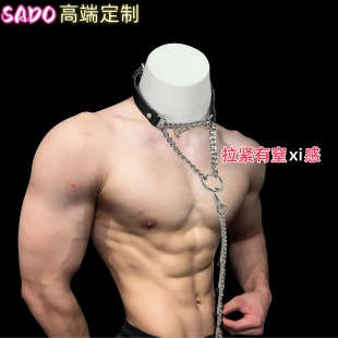 SAD高端定制窒息项圈男m牵引绳女小狗定制刻字k9挂牌脖圈情调颈带