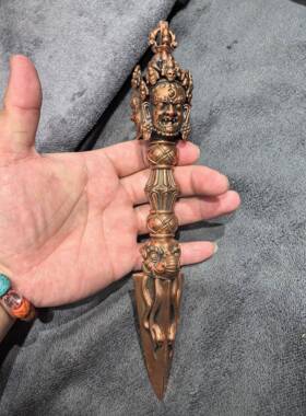 普巴金刚杵/普巴橛/普巴金刚橛/藏传普巴金刚橛/本尊撅/25cm红铜