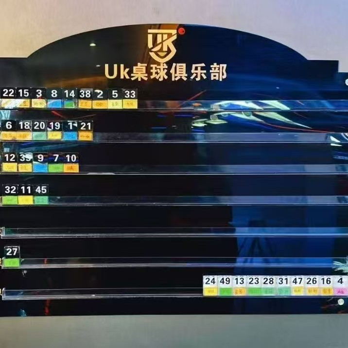 球房台球厅助教上钟牌休闲娱乐助教值班表教练排班牌初级实习牌