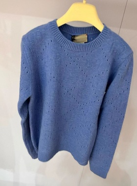 GC 25新款 男女童 镂空 蓝色毛衣