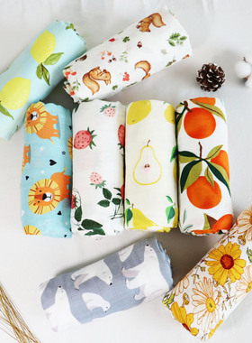 muslin纱布包巾竹棉浴巾新生儿襁褓纱布毯抱被宝宝婴儿包被