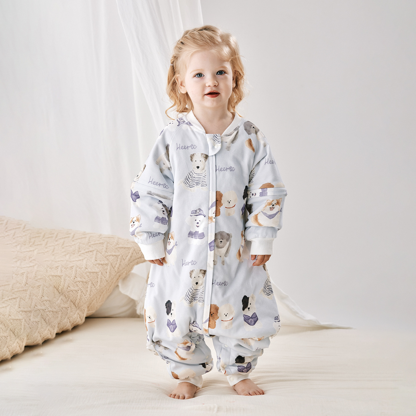 宝宝睡袋120g夹棉含蚕丝秋冬儿童