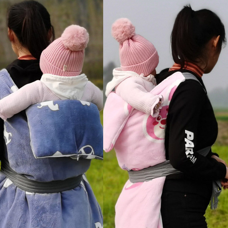 传统背带加棉秋冬款背巾婴幼儿背袋背巾婴幼儿加厚款背裙