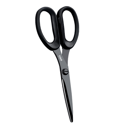 得力黑刃剪刀高颜值特氟龙小家