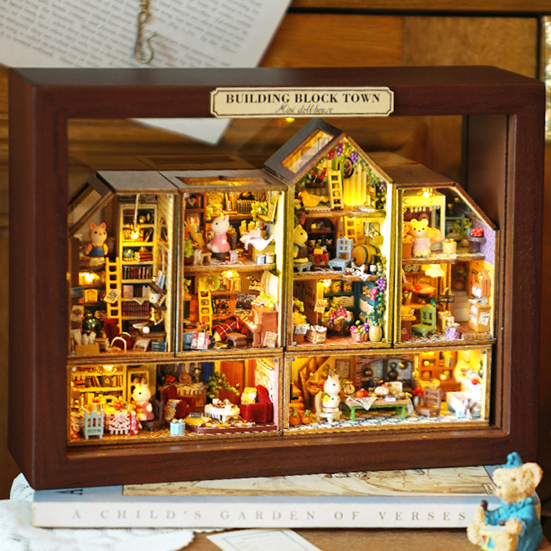 智趣屋diy小屋积木小镇3d立体拼图手工建筑房子模型玩具生日礼物